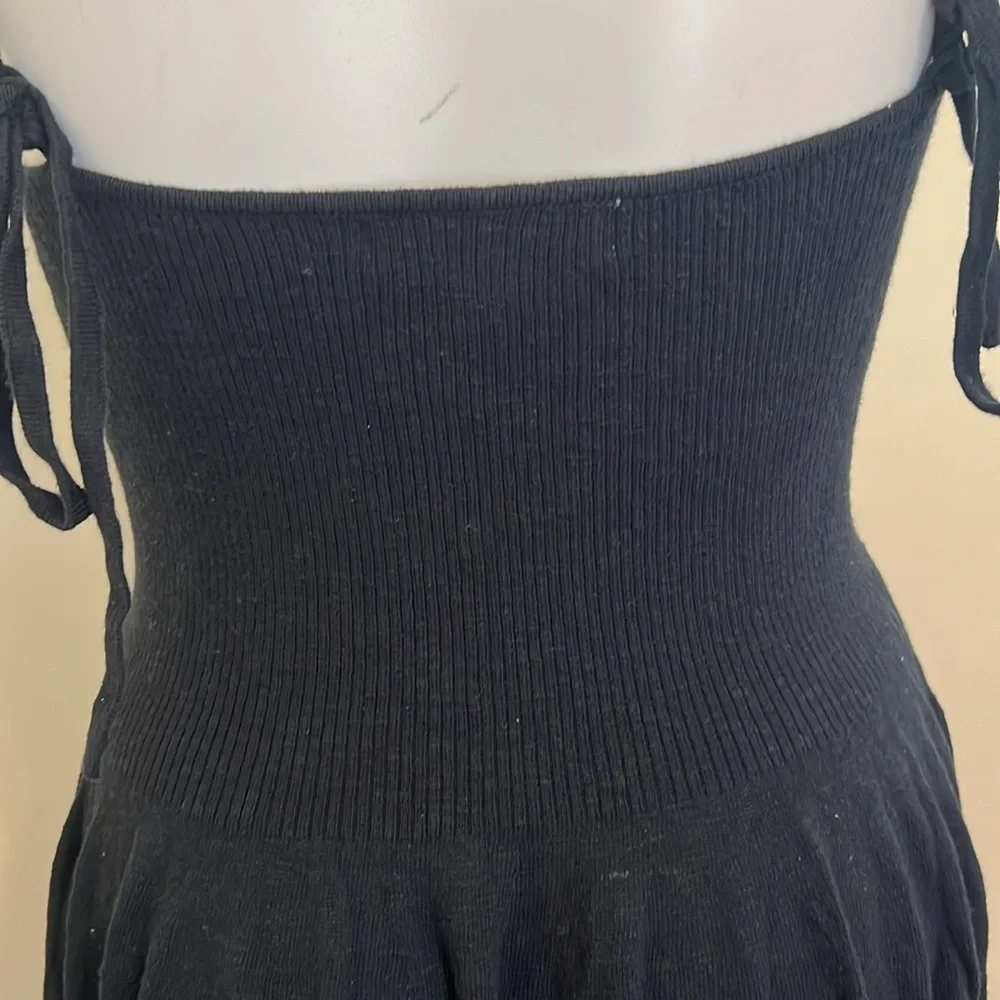Free people Black sweater Spaghetti Strap Midi Dress size XL NWOT